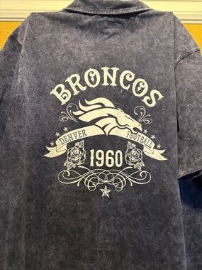 Denver Broncos Darius Rucker Washed Black Button-Up Shirt, Sz XXL